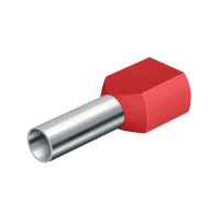 Dutinka dvojitá, průřez 2x1,0mm2 / délka 8mm, dle UL, CSA a DIN46228 bezhalogenová rudá GLW