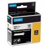 18508 DYMO samolepicí páska RHINO permanentní polyesterová šíře 9mm, černá na průhledné, návin 5,5m