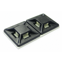 Kabelová příchytka černá 19x19mm samolepicí, pro pásky šíře 3,6mm (balení 50 párů)