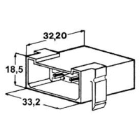 Kryt kolíku šestipólový s háčkem PA pro ploché mosazné kolíky s jazýčkem 6,3x0,8mm stálost do +180°C