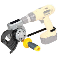 Ráčnové nůžky na AL a CU kabely do průměru 40mm / 400mm2, připojitelné na vrtačku (akkušroubovák)