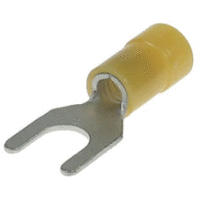 Vidlice izolovaná Cu, průřez 0,2-0,5mm2 / M3 / šíře 5mm, izolace PA -40°C až +125°C