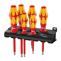 Sada 6ks + stojánek šroubováků Kraftform Plus VDE řada 100 přímých 160i/6 WERA izolované do 1000V