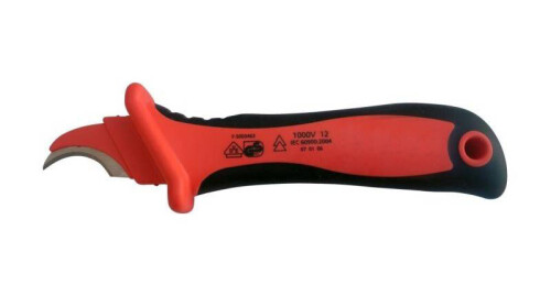 Kabelový odplášťovací nůž do 1000V, stabilní pevná háková odizolovací čepel izolovaná