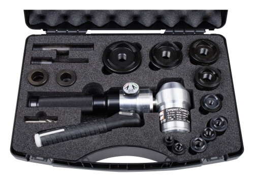 02052 ALFRA ruční hydraulický prostřihovací nástroj úhlový, kufr s razníky Pg7-Pg48 STANDARD