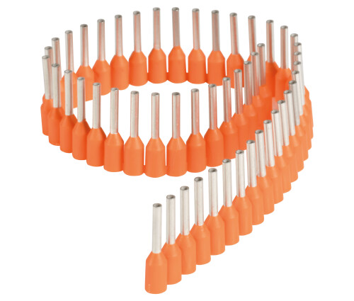 Dutinka izolovaná, průřez 0,50mm2 / délka 8mm, barva oranžová (10x50ks)