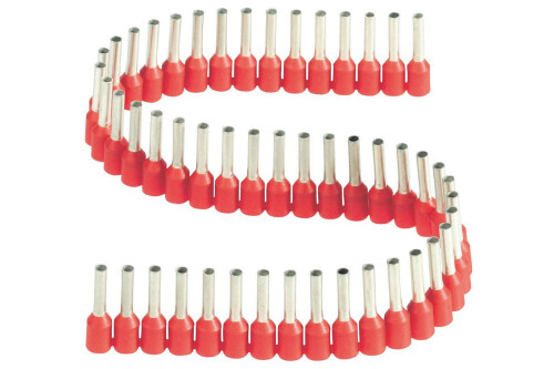 Dutinka izolovaná, průřez 1,0mm2 / délka 8mm, barva rudá (10x50ks)
