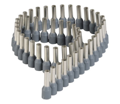 Dutinka izolovaná, průřez 0,75mm2 / délka 8mm, barva šedá (10x50ks)