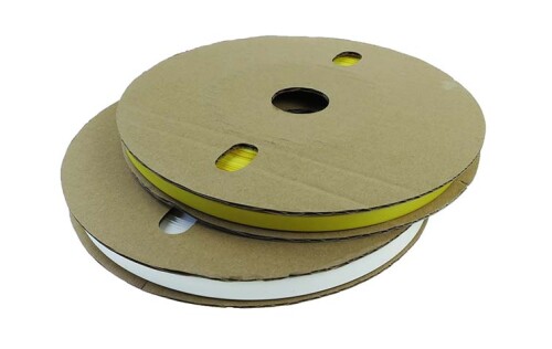 Smršťovací trubice 3:1 samozhášivá, bezhalogenová, průměr 3,2/1,0mm UL žlutá pro tisk plochá (100m)