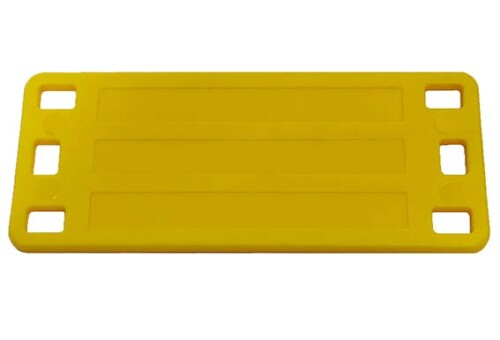 Identifikační štítek plastový žlutý, rozměr 120x50x3mm s otvory pro uchycení