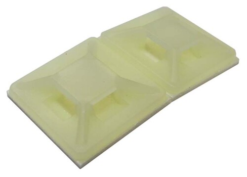 Kabelová příchytka přírodní 19x19mm samolepicí, pro pásky šíře 3,6mm (balení 50 párů)