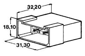 Kryt kolíku šestipólový PA pro ploché mosazné kolíky s jazýčkem 6,3x0,8mm teplotní stálost do +180°C