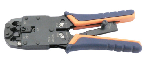 975112 Lisovací kleště na telefonní a PC konektory 4-, 6-, 8-pólů, 4P4C, 6P6C, 8P8C (RJ10-12, RJ45)