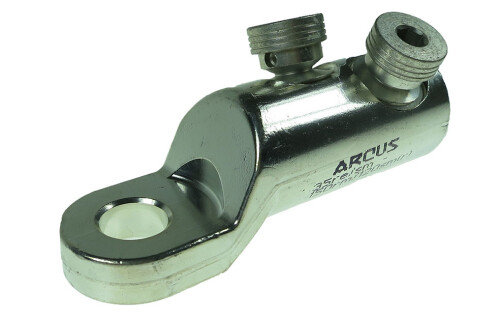 Šroubové oko cínované se 2 trhacími šrouby na AL/CU vodiče 16-95mm2 / M10 do 10kV, max.prům. 14mm